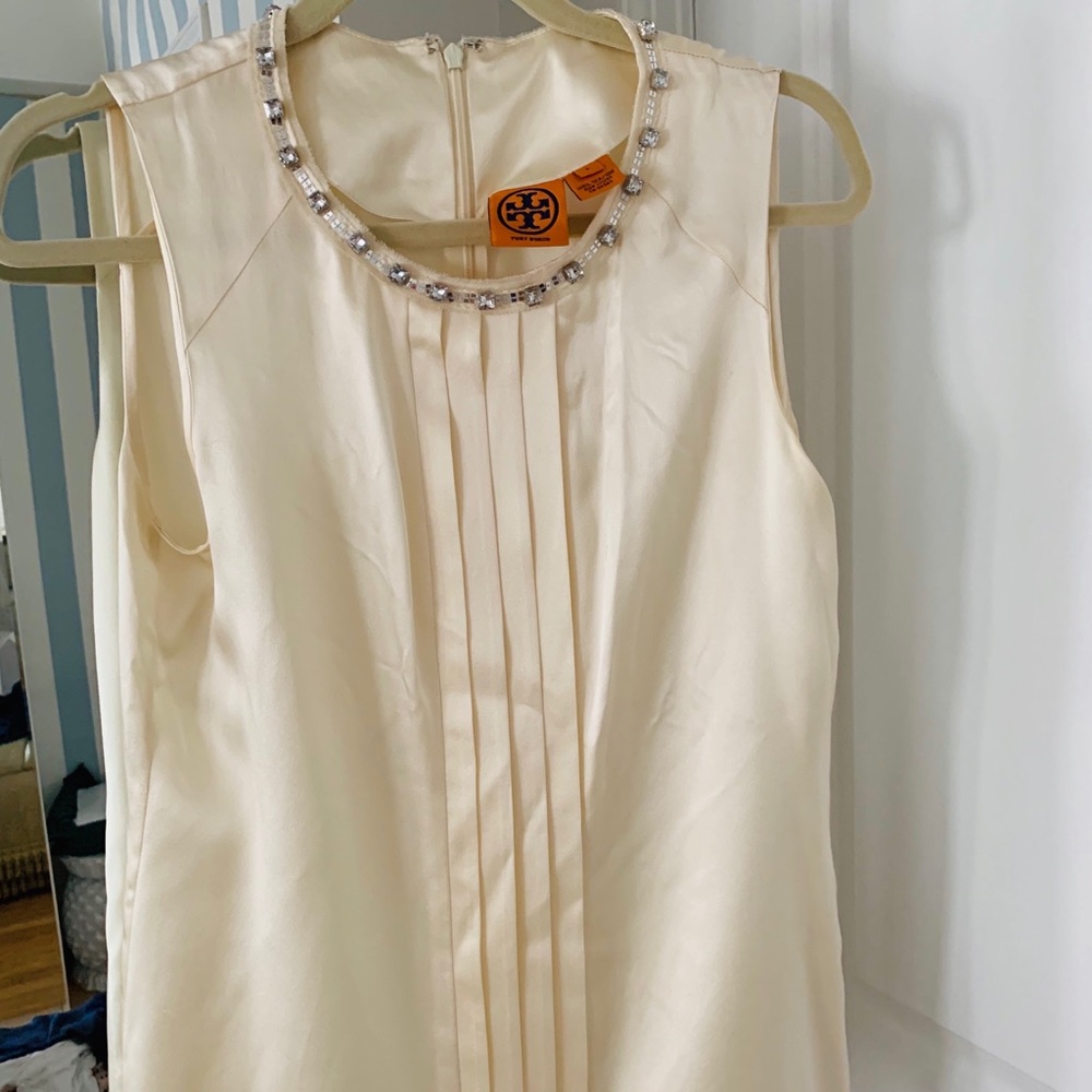 Tory Burch Satin top with jewel embellishments